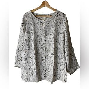 Cythia Rowley Floral Print Linen Tunic Top
